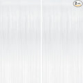 2 Pack Macaron White Tinsel Curtain Party Backdrop Decorations, Metallic Foil Fringe Curtain for Wedding Parties Door Streamers Christmas Birthday Bachelorette Photo Booth Party Decor