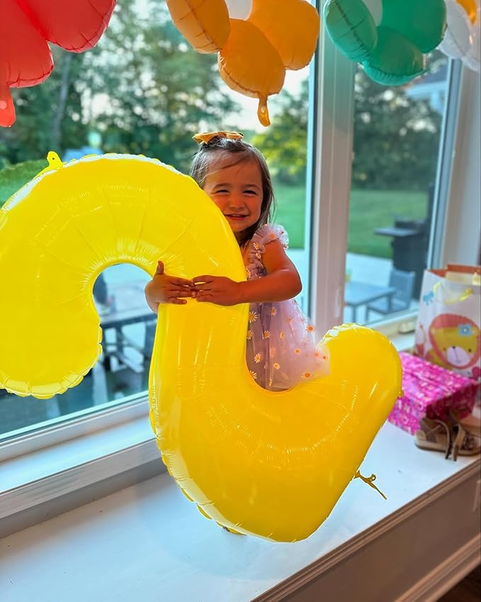 Yellow Number 6 Balloon 40 Inch, 6 Balloon Number, 6th Birthday Decorations, Yellow Party Supplies for Boys Girls