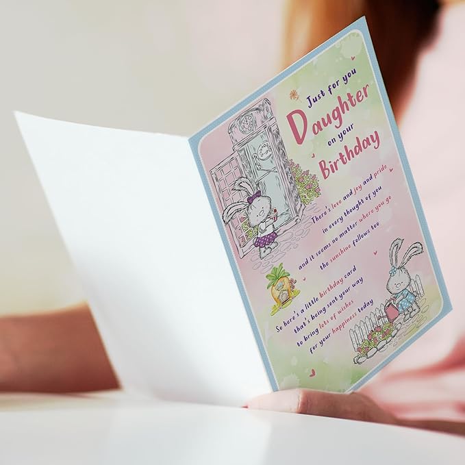 Daughter Birthday Card, Funny Birthday Card for Daughter from Mom Dad– 8x5.3 Inches, Double-Sided