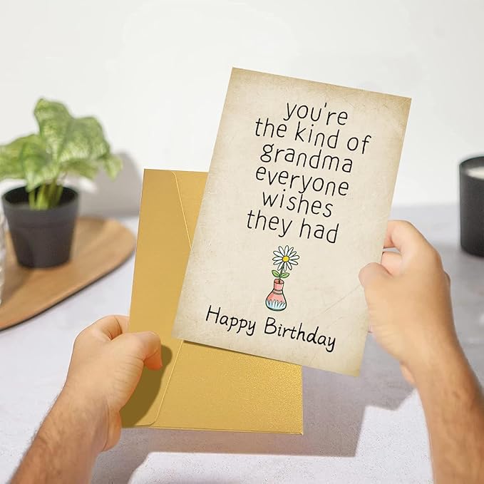 Funny Get Old Birthday Card for Grandma Nana, Humorous Grandma Birthday Card&Gift from Grandson Granddaughter, Cute Bday Gift for Grandmother Her