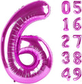 40 Inch Rosy Purple Mylar Foil Number 6 Birthday Balloon, Digital Balloons for 6 16 Boy Girl Party Decorations Supplies, Rosy Purple Big Helium Balloon Numbers for 26 36 46 60 Men Women Anniversary