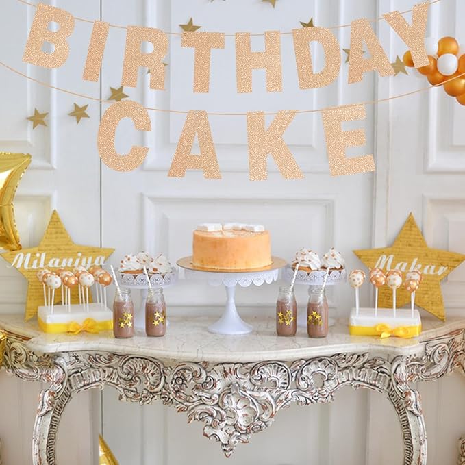 116 Pcs DIY Glitter Customizable Banner Kit for Personalized Decor for Birthday Banner (Light Champagne)