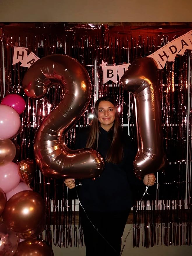 Coffee Brown Number 1 Balloon 40 inch, Number 1 Birthday Balloons for Boy Girl, Dark Brown Foil One Balloon for 1st 10 11 12 16 18 Birthday Party, Anniversary Celebration Numbers Decorations