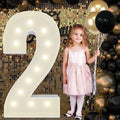 4FT Marquee Light Up Numbers Pre-Cut Frame Giant Marquee Numbers 2, Mosaic Numbers for Balloons, 30th 13th Birthday Decorations 2023 Graduation Decorations, Balloon Arch Kit