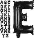 Black Letter E Balloons, 40 Inch Large Foil Letter Balloons, Custom Phrase Balloon for Birthday Party Wedding Anniversary Decoration (Black E)