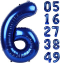 40 Inch Night Blue Mylar Foil Number 6 Birthday Balloon, Digital Balloons for 6 16 Boy Girl Party Decorations Supplies, Night Blue Big Helium Balloon Numbers for 26 36 46 60 Men Women Anniversary