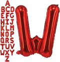 40 Inch Red Letter W Balloons, DIY Phrase Foil Alphabet Letter W Balloons DIY Word W Banner for Birthday Anniversary Celebration Graduation Party Supplies Decoration