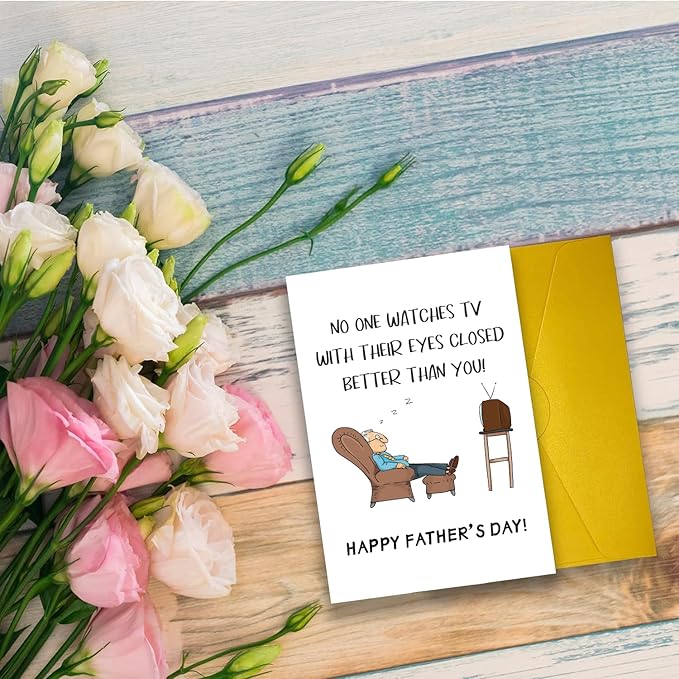 UUEFKTN Funny Fathers Day Card Gifts from Daughter Son, Humor Father's Day Card Gift for Dad Stepdad, Ideal Gift for Fathers Day, Happy Father's Day Card Gift for Dad Grandpa