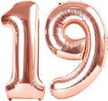40 Inch Rose Gold Balloon Number 19 Balloon,Jumbo Mylar Foil Helium Balloon for 19 Digital Balloons for Birthday Party,Wedding Anniversary Party Decorations