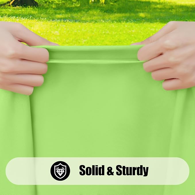 Smiry 2 Pack Rectangle Picnic Table Cloth, Waterproof Elastic Fitted Tablecloths, Washable Polyester Rectangular Patio Table Cover for Camping, Indoor and Outdoor (Lime Green, 30"x72")