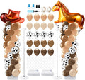 Kasyat 2 Sets Cowboy Birthday Party Balloon Column Stand Kit Western Party Decorations, Hat and Horse Foil Balloons Adjustable Stands for My First Rodeo Decorations Boy