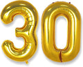 AULE 40 Inch Jumbo Gold Foil Mylar Number Balloons for Men Women 30th Birthday Party Decorations 30 Years Old Anniversary Party Supplies