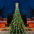 PUHONG Christmas Star Lights,16.4Ft 320 LED Christmas Decoration String Lights[8 Modes & Waterproof ],with 11" Lighted Star for Halloween Xmas New Year (Plastic Star-Red & Green)