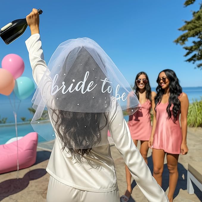 Bride to Be Sash Veil Bachelorette Party Accessories, Bridal Shower Decorations, Engagement Gifts for Bride
