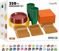 350 Pcs Thanksgiving Plastic Plates For Party, Thanksgiving Disposable Plates Set, 50 Of Each 9" Dinner Plate Set, 7" Dessert Plate, Cups, Napkins & Cutlery Plastic Dinnerware Exquisite