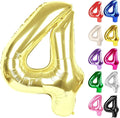 Champagne Gold Number 4 Balloon 40 Inch, White Gold 4 Balloon Number, 4th Birthday Decorations, Light Gold Party Supplies for Boys Girls