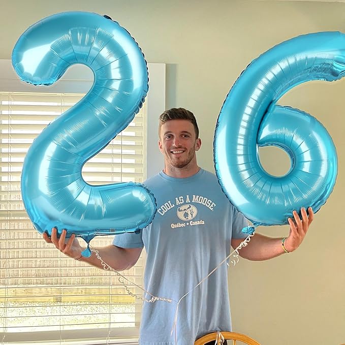Pearlescent Blue 7 Balloon, Number Balloons 40 Inch, 7th Birthday Decorations for Girls Boys Kids, Party Decoration for Women Men, Number 7 Balloon