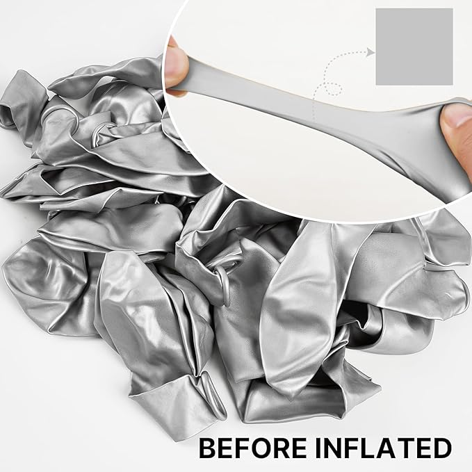 PartyWoo Silver Balloons 140 pcs Different Sizes of 18 12 10 5 Inch Silver Balloon Arch Kit Garland for Birthday Graduation Bachelorette Engagement Bridal Shower Wedding Party Decorations Silver-G102