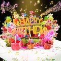 3D Musical Birthday Card for Women, Light & Music Flower Birthday Cards Pop Up for Mom, Happy Birthday Greeting Cards for Wife Grandma
