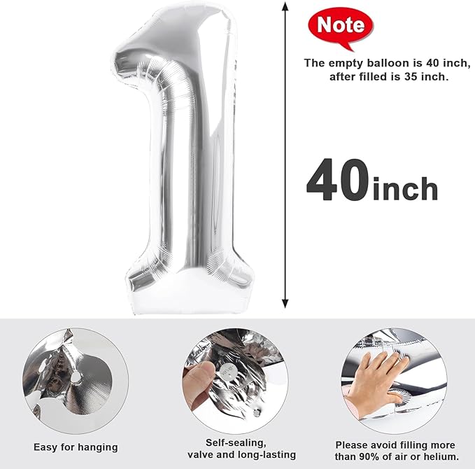 27 Balloon Number, Large Silver Happy 27 Birthday Decoration for Men & Women 2 7 27 72, Foil Number Balloons for Wedding Graduation Celebration Anniversary Supplies