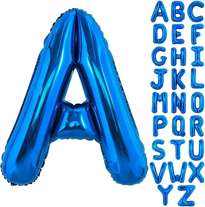 40 Inch Blue Letter A Balloons Alphabet A Letter Balloons Foil Mylar Big Letter Balloons for Birthday Party Anniversary New Year Graduation Wedding Decorations