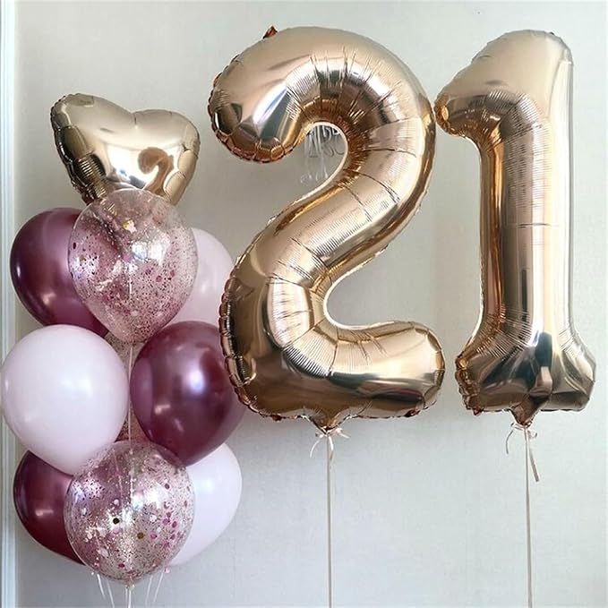 Gold 16th Birthday Balloons for Boys Girls, 40 Inch Champagne Gold Foil Number 1 and 6 Balloons Self Inflating Light Gold 16 Balloons Number for Men Women 16th Anniversary Party Decorations Supplies