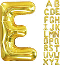40 Inch Letter Foil Balloons Gold for Graduation, Birthday, Wedding Decorations Jumbo Photo Backdrops Big Alphabet E