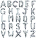 TONIFUL 52 Pieces 16 Inch Silver Letter A-Z Balloons,Custom Phrase Mylar Foil Alphabet Letter DIY Personalized Phrase Banner for Birthday Anniversary Celebration Graduation Party Supplies Decoration