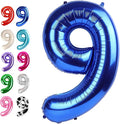 40 Inch Big Navy Blue 9 Balloon Number, Jumbo Giant Happy 9th 19 29 39 49 99 Birthday Party Decorations, Large Nine Mylar Foil Anniversary Birthday Party Engagement Decorations