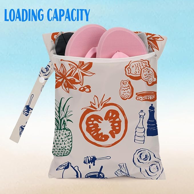 Beach Essentials, Wet Bag for Swimsuit Dirty Clothes Yoga Gym Diaper, Wet Dry Bag, Beach Vacation Essential for Travel Poor Bathing Summer Amalfi Coast