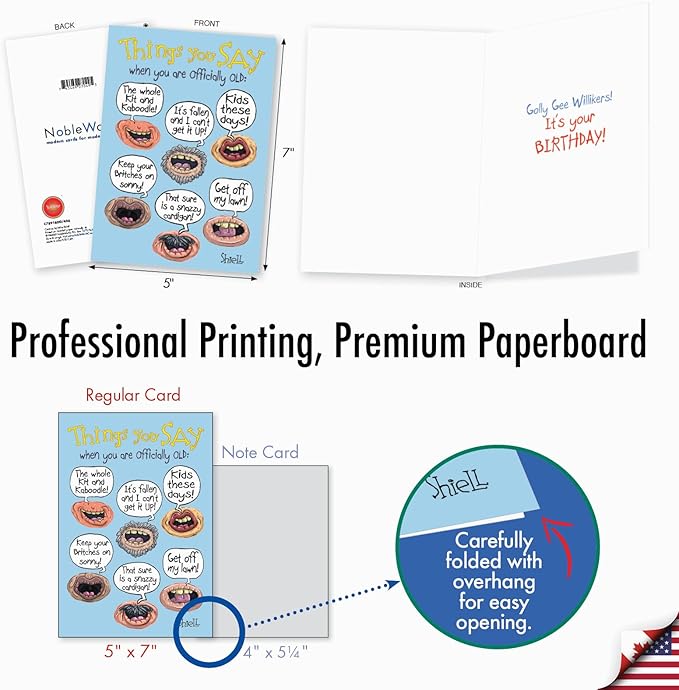 NobleWorks Hysterical Birthday Greeting Card with 5 x 7 Inch Envelope (1 Card) Things You Say C7891BDG