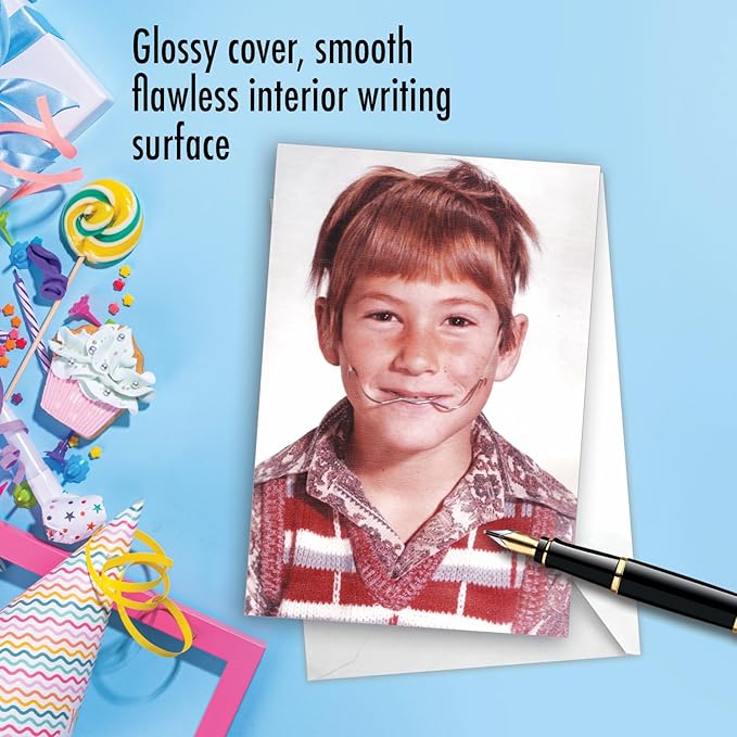 NobleWorks - 1 Happy Birthday Card with Envelope - Funny Photos, Birthday Humor Notecard - Brace Yourself C7339BDG