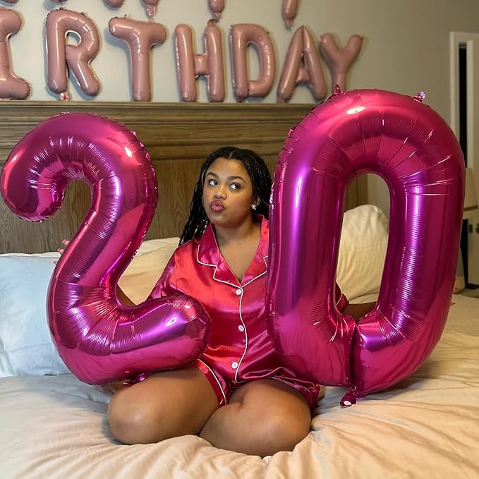 Hot Pink Number 7 Balloon 40 Inch, 7 Balloon Number, 7th Birthday Decorations, Hot Pink Party Supplies for Boys Girls