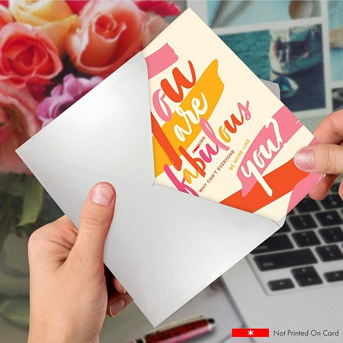 NobleWorks - 1 Sassy Happy Birthday Card Funny - Hilarious Grown-Up Card for Women, Wife, Stationery Humor - You are Fabulous C6409BDG