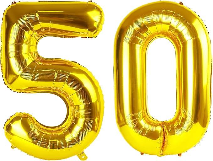 40 Inch Gold Balloon Number 50 Balloon,Jumbo Mylar Foil Helium Balloon for 50 Birthday Digital Balloons for Birthday Party,Wedding Anniversary Party Decorations