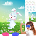 NEBURORA Pin The Tail on The Bunny with 24Pcs Bunny Tails, Happy Easter Party Game for Kids Party Decoration Supplies