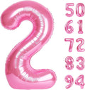Pink 2 Balloon, Number Balloons 40 Inch, 2nd Balloon Number Birthday Decorations, Second Two Birthday Party Supplies, Number 2 Balloon