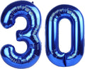 40 Inch Navy blue Number 30 Digital Balloon,Jumbo Mylar Foil Helium Balloon for 30 Balloons for Birthday Party,Wedding Anniversary Party Decorations