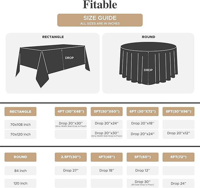 Fitable 8 Pack Rectangle Tablecloths: Stain Resistant Wrinkle Free Circle Table Clothes, Washable Reusable Polyester Table Covers for Wedding Party Birthday Banquet Reception(White, 60x102 Inch)
