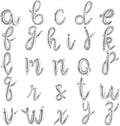 TONIFUL 52 Pcs 16 Inch Silver Cursive Letter A-Z Balloons,Cursive Custom Phrase Foil Alphabet DIY Personalized Phrase Banner for Birthday Anniversary Celebration Graduation Party Supplies Decor