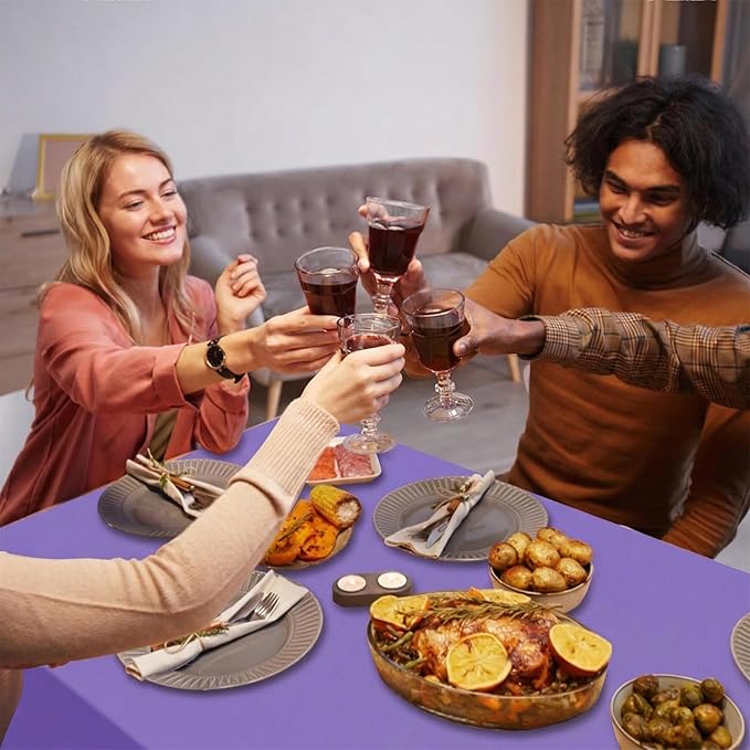 Purple Plastic Tablecloth, 4-Pack Disposable Table Cloth, 104x179 Inch, Suitable for Birthday, Graduation, Wedding, Banquet