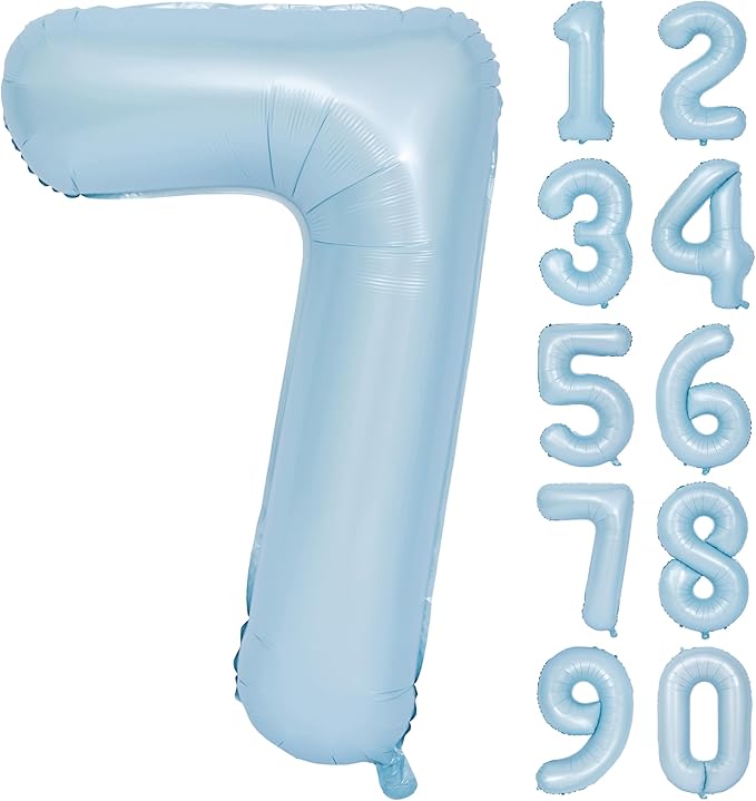 40 In Matte Blue Number Balloons Helium Foil Mylar Balloon Birthday Party banquet Decoration Digital 7