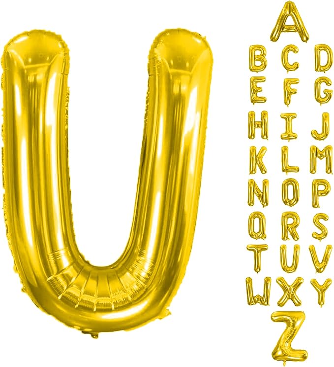 Letter Balloons 40Inch Large Giant big Foil Mylar Gold Balloons U for Birthday Party Decorations