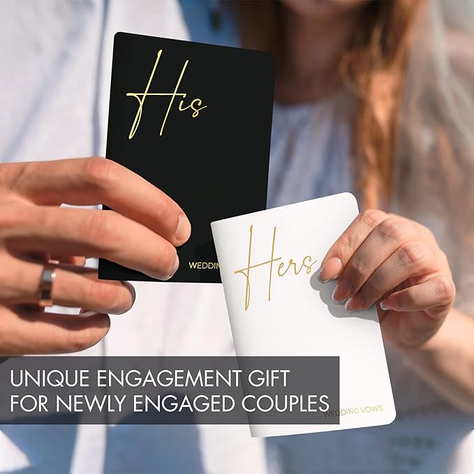 Elegant Vow Books With Gold Foil Lettering For Your Wedding - Perfectly Sized His and Hers Vow Books With Plenty Of Pages To Write Whatever is on Your Heart - A Beautiful Addition For The Wedding Day