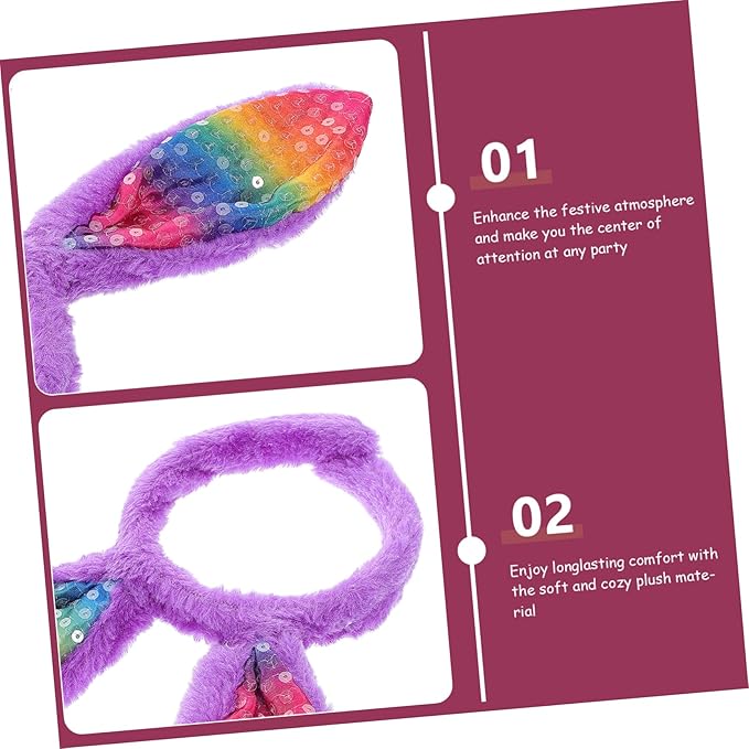 PartyKindom Easter Ears Headbands for Boy Cute Gradient Color Hair Hoops for Spring Celebrations for Easter Parties and Fun