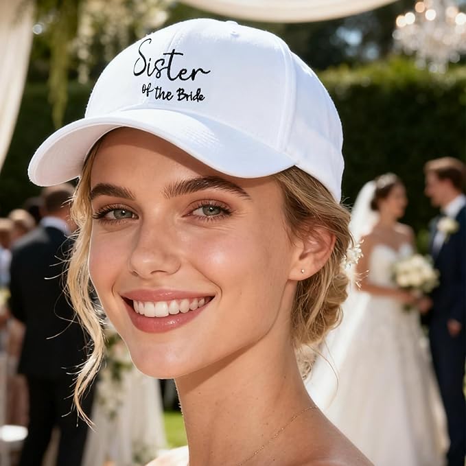 Adjustable Embroidered Hat for Bridal Shower Wedding Engagement Anniversary Honeymoon Newlyweds Couples Gifts