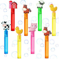 24 Farm Animal Party Favors Bubble Wands for Kids, Chicken Sheep Horse Cow Pig Mini Bubbles Wand Toys, Barnyard Farm Theme Birthday Party Supplies Goodie Gift Bag Stuffers Pinata Classroom Prizes