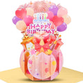 FaCraft Pop Up Birthday Card - Handmade Happy Birthday Pop Up Greeting Cards Gift with Envelope, for Kids Adults, for Her Girls Boys Men Women Son Daughter Mom Dad Boss