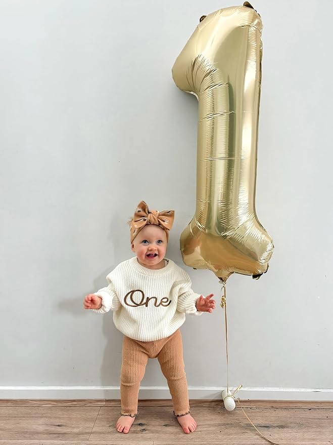 40 Inch Champagne Gold Number 8 Balloon, Giant 8 Number Balloons for 8th Birthday Decorations, Party Supplies for Baby Boy Girl, Champagne Gold Party Decor