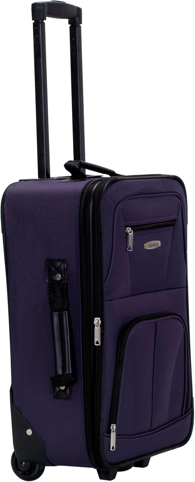 Rockland Fashion Softside 2 Piece Luggage Set, Expandable, (14" Tote/19" Upright), Purple